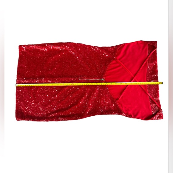 CELEBRITY FASHION® by HERA COLLECTION, Red Sequin Dress, Size L - Picture 8 of 10